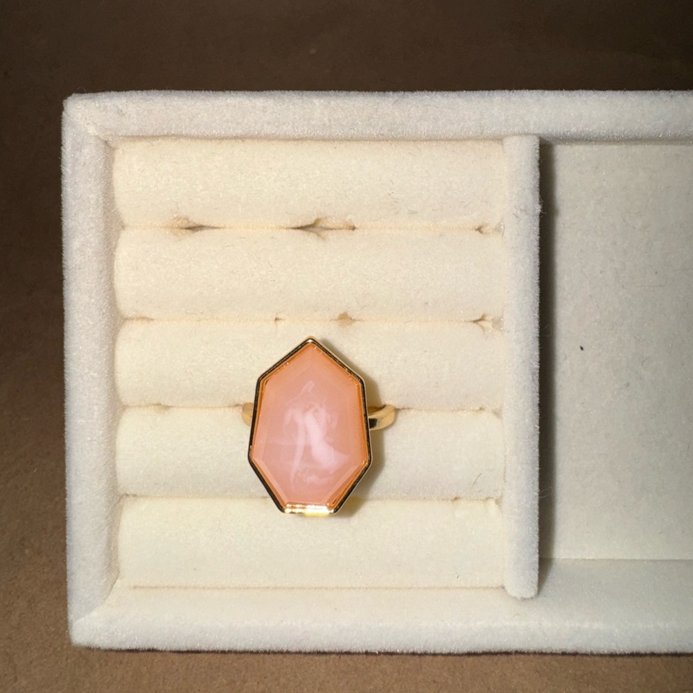 Gold and Pink Geometric Ring